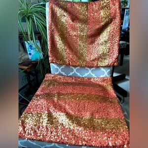 ✨ 2 boho pillow covers. 18inch Beautiful gold sequin ✨